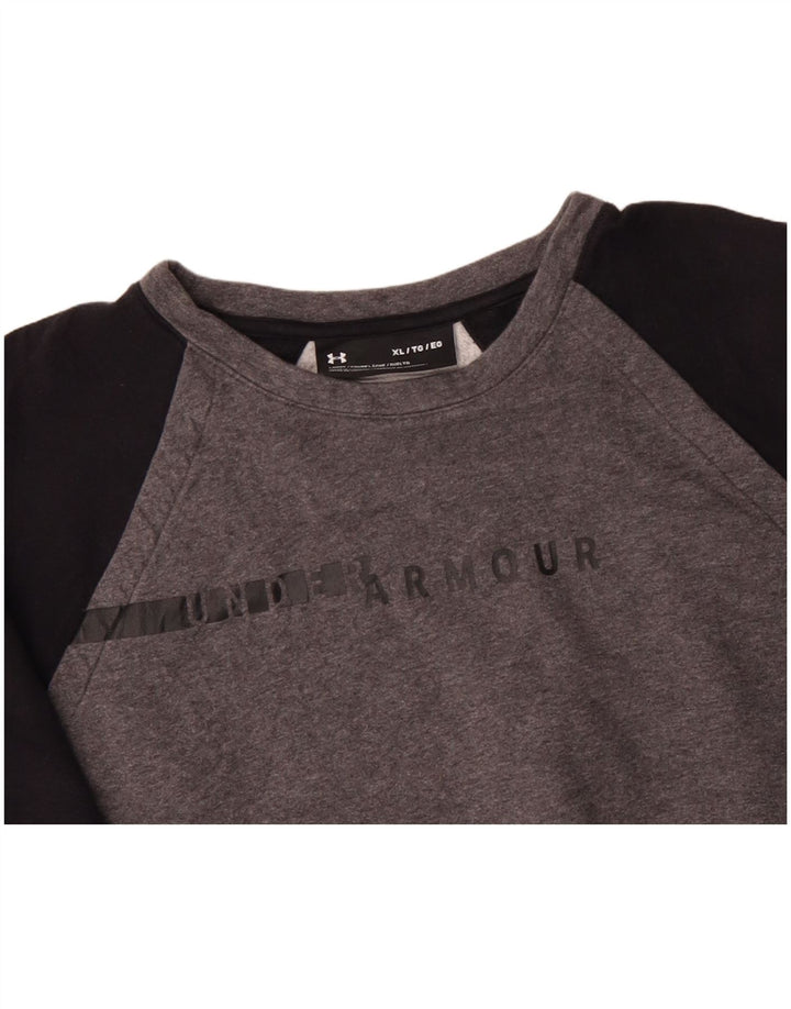 UNDER ARMOUR Dame Oversized Sweatshirt Jumper UK 18 XL Grå Colourblock