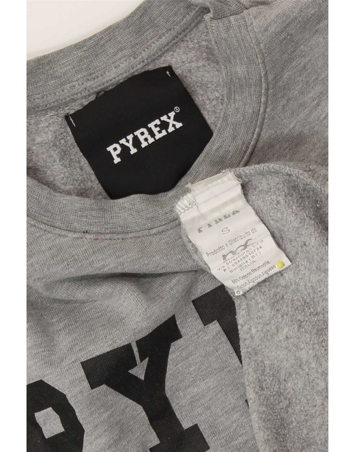 Pyrex Graphic Sweatshirt Jumper UK 10 lille grå bomuld
