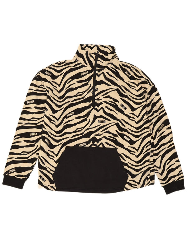 PUMA Oversized Sweatshirt Jumper UK 14 Medium Off White