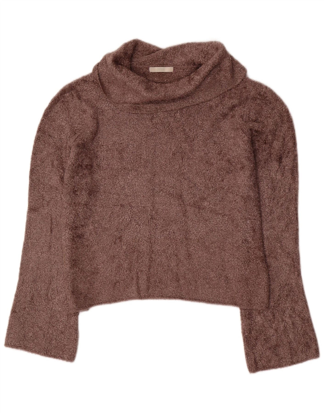 Marks & Spencer Dame Rullehals sweater UK 12 Medium Brown Viscose