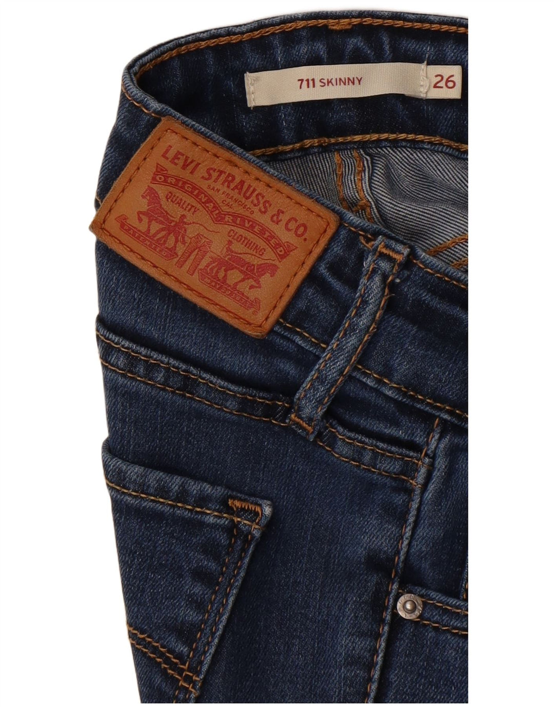 Levi's Dame 711 Skinny Jeans W26 L33 Blå