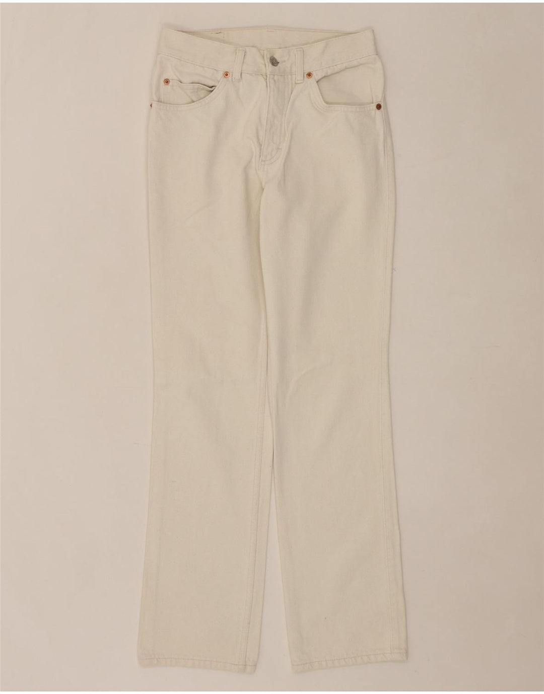 MUSTANG Womens Straight Jeans W29 L30 Off White Cotton Vintage Mustang and Second-Hand Mustang from Messina Hembry 