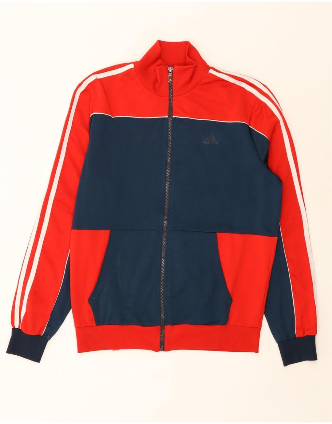 ADIDAS Træningsdragt til mænd, topjakke UK 38/40 Medium Rød Colourblock Polyester