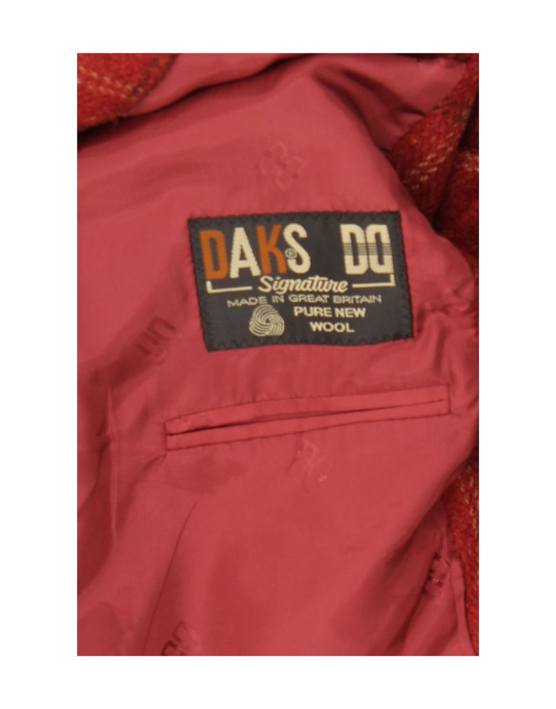 DAKS Womens 3 Button Blazer Jacket UK 14 Medium Red Check Wool Vintage DAKS and Second-Hand DAKS from Messina Hembry 