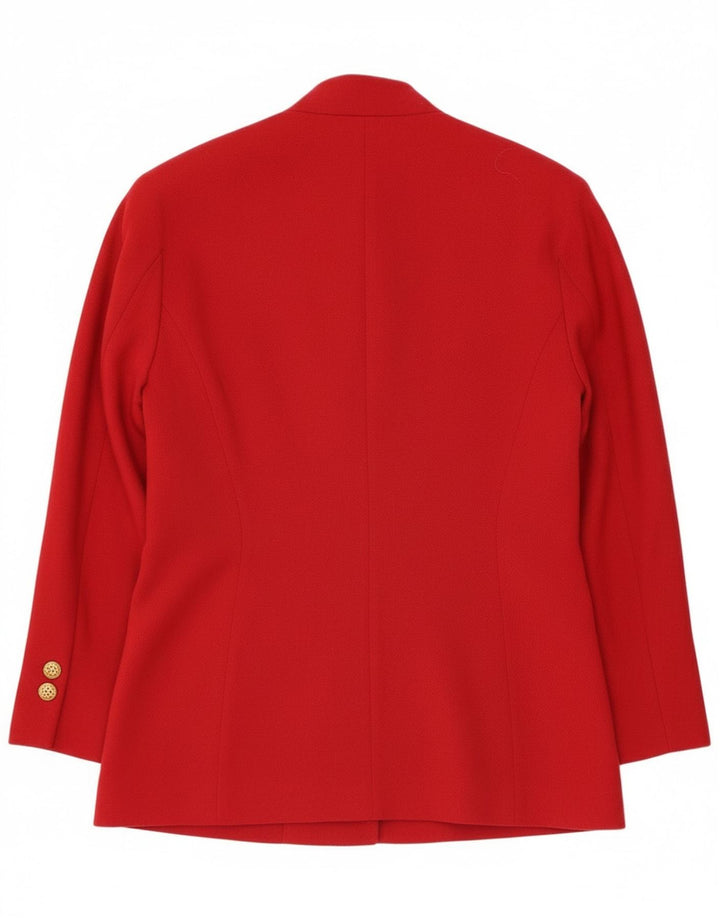 Vintage dame 2-knaps blazerjakke IT 44 Medium Red Virgin Wool