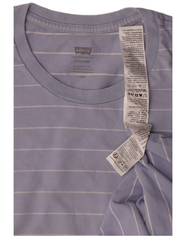 Levi's Herre Standard T-Shirt Top Stor Blå Stribet Bomuld