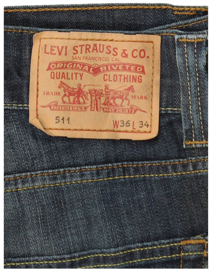 Levi's Herre 511 Slim Jeans W36 L32 Blå Bomuld