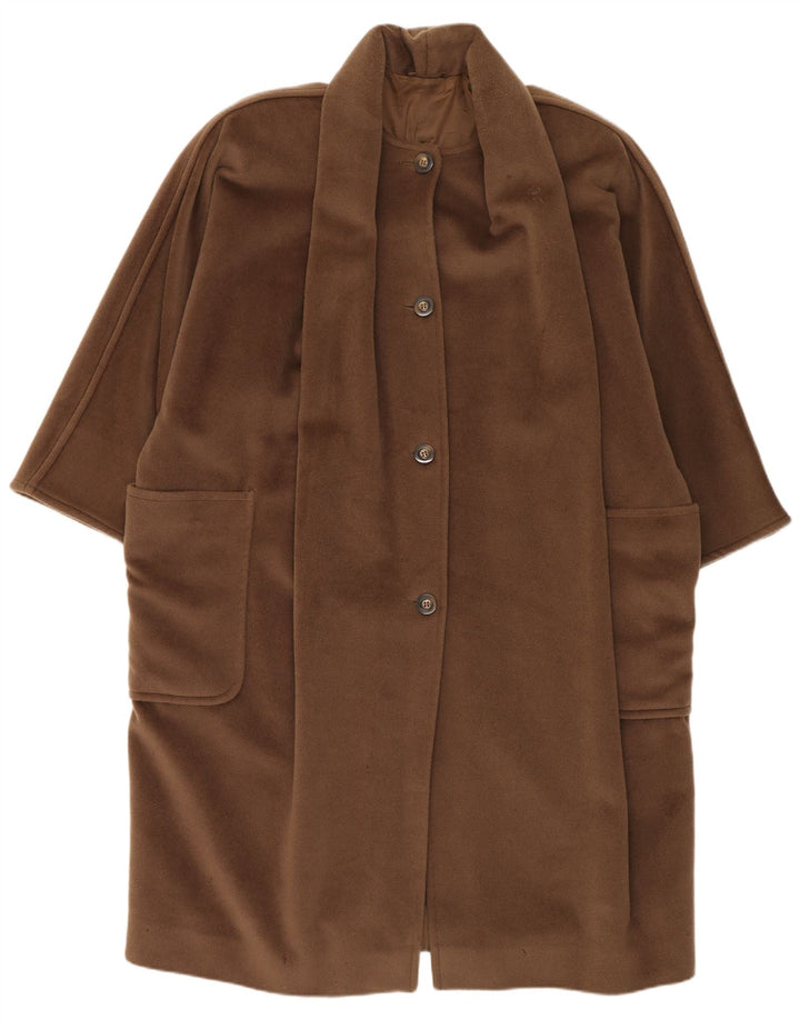 Max Mara Dame Oversized Overfrakke UK 12 Medium Brun Uld