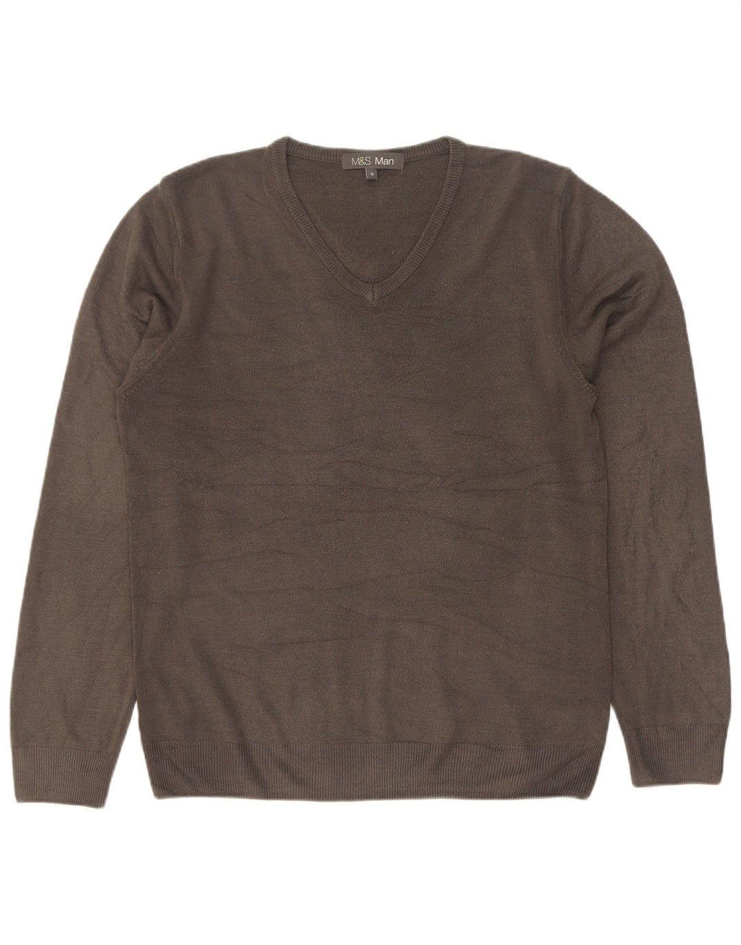 Marks & Spencer Herre V-hals sweater Medium Grå Akryl