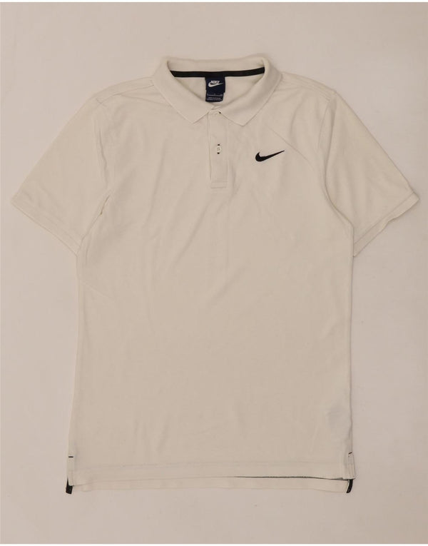 NIKE Mens Polo Shirt Small White Cotton