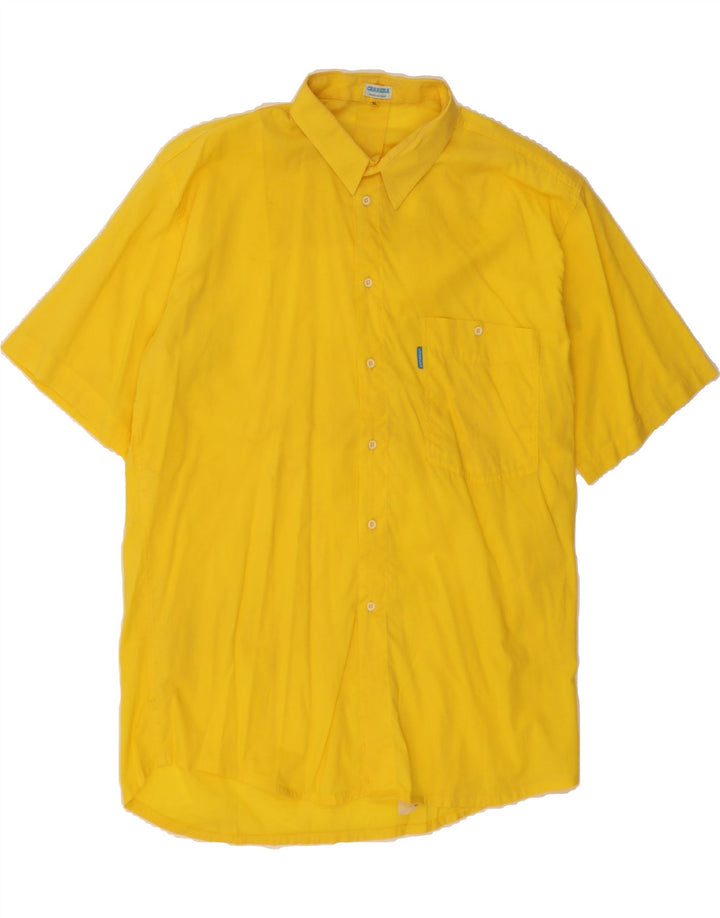 CARRERA Mens Short Sleeve Shirt XL Yellow Cotton Vintage Carrera and Second-Hand Carrera from Messina Hembry 