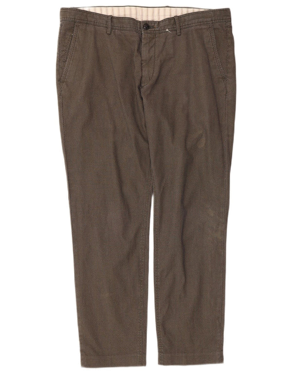 Massimo Dutti Herre Chinobukser EU 46 XL W36 L28 Khaki Check