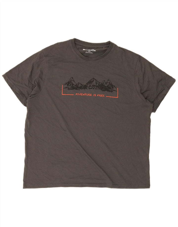 Mountain Warehouse Herre grafisk T-shirt Top XL Grå Bomuld