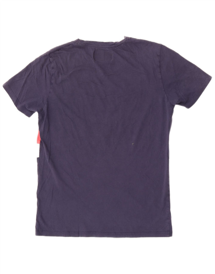 Jack & Jones Herre grafisk T-shirt Top Stor marineblå farveblok