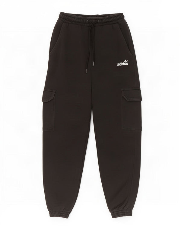 Adidas Dame Cargo Træningsdragt Bukser Joggers UK 4 XS Sort Bomuld