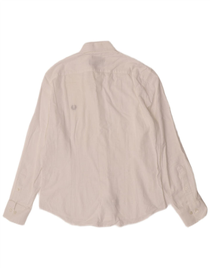 Fred Perry Herre Slim Fit skjorte Stor hvid bomuld