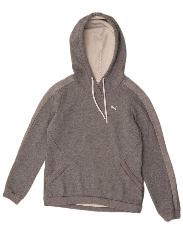 Puma Dame Hoodie Jumper UK 10 Small Grey Colourblock Sports