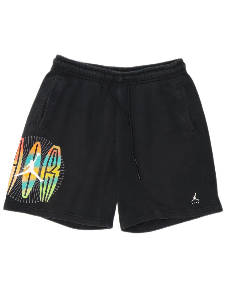 Jordan Herre grafiske sportsshorts Medium sort bomuld