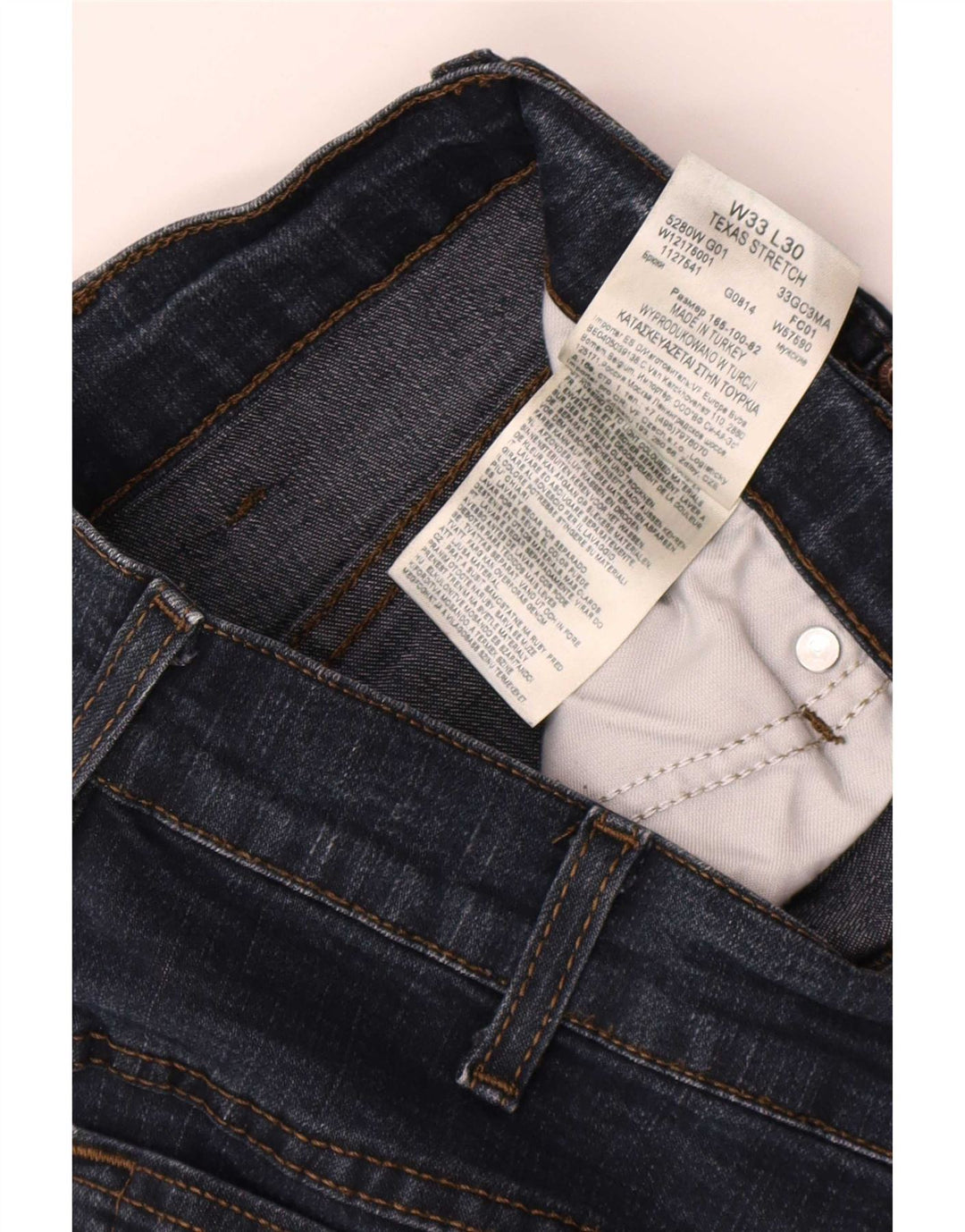 Wrangler Herre Texas Stretch Straight Jeans W33 L30 Marineblå Bomuld