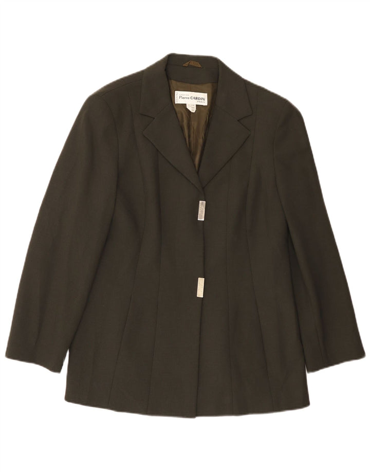 Pierre Cardin Dame Blazer Jacket IT 44 Medium Green Wool