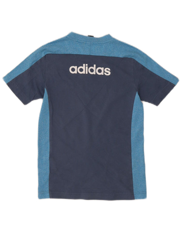 Adidas Regular Graphic T-Shirt Top 9-10 år Blå Colourblock Bomuld