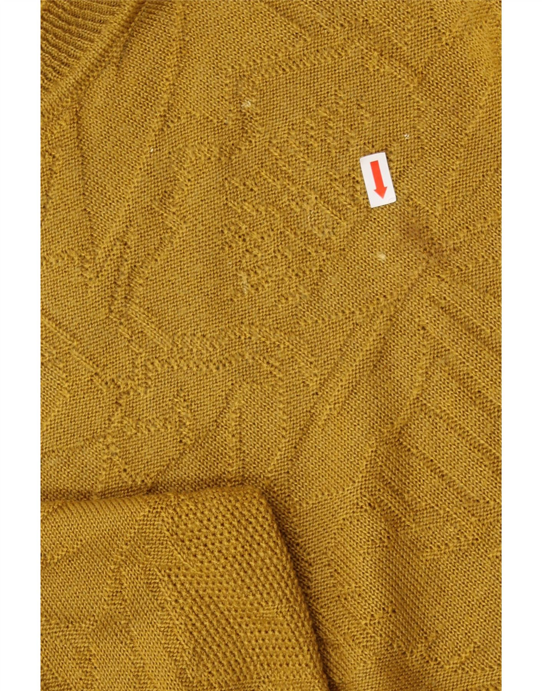 VINTAGE Dame sweater med rund hals DK 14 Medium Gul