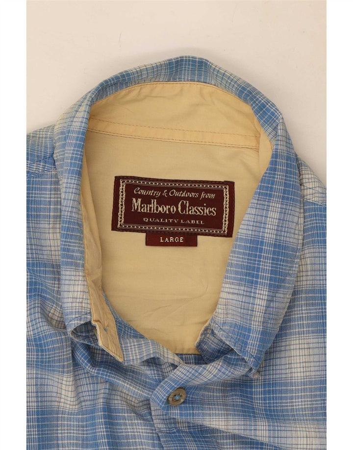 Marlboro Classics herreskjorte stor blå ternet