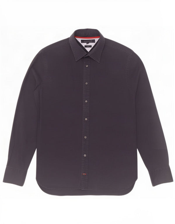 Tommy Hilfiger Herre Fitted Shirt Medium Navyblå Bomuld