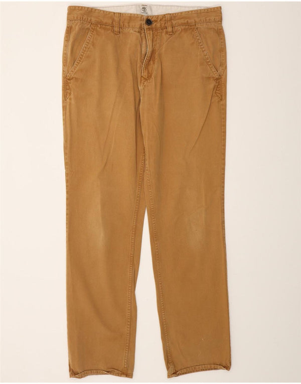 Timberland Mens Slim Chino Trousers W34 L31 Beige Cotton
