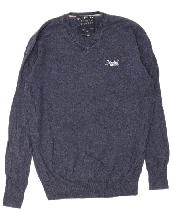 Superdry Herre V-hals sweater Medium marineblå bomuld