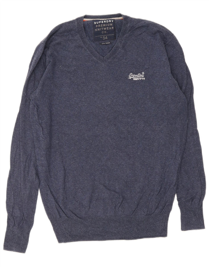 Superdry Herre V-hals sweater Medium marineblå bomuld