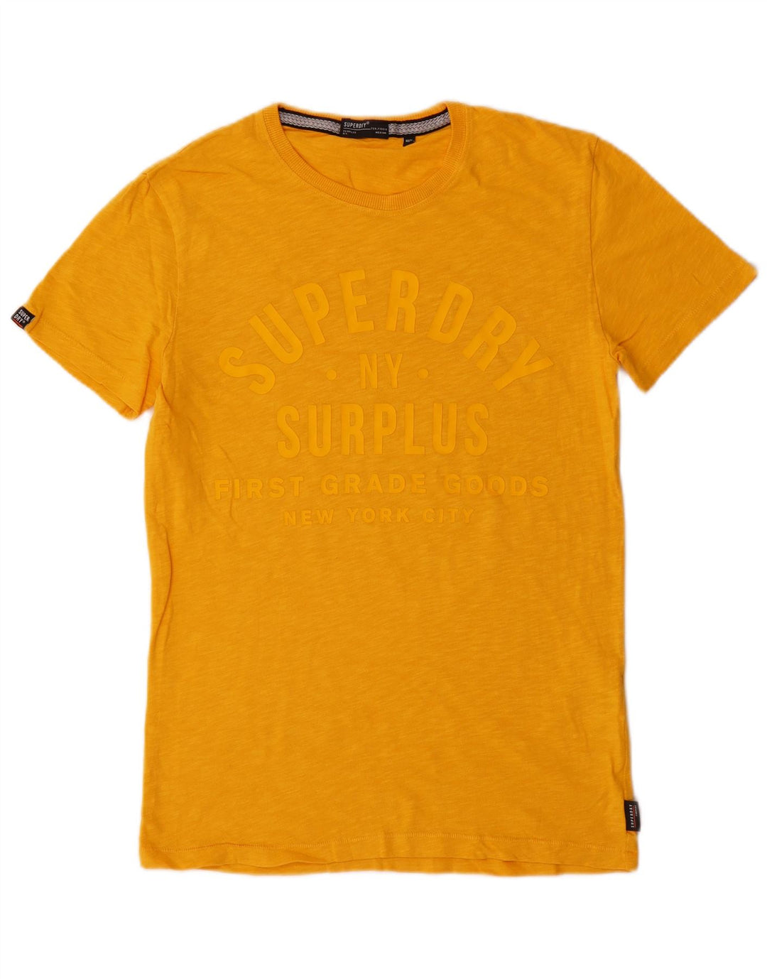 Superdry Grafisk T-shirt-top til mænd, medium gul flækket bomuld
