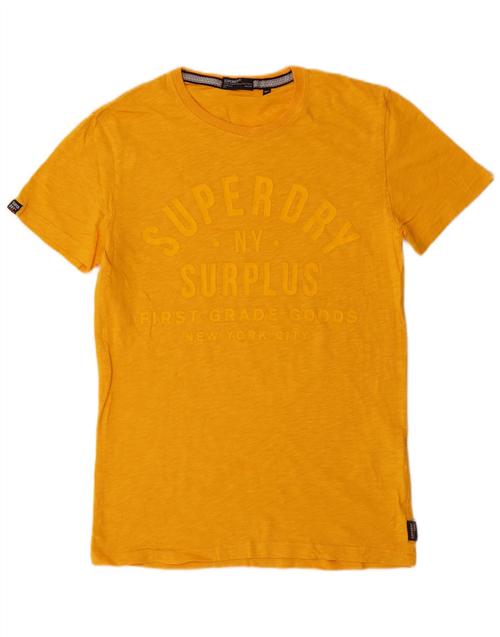 Superdry Grafisk T-shirt-top til mænd, medium gul flækket bomuld