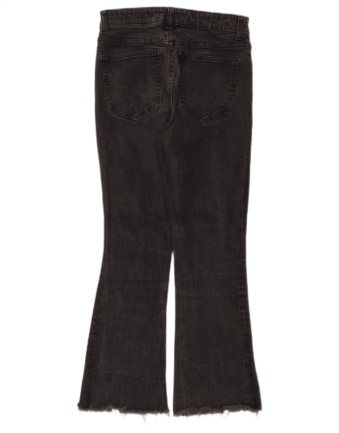 ZARA Dame Flared Jeans EU 38 Small W28 L25 Sort Bomuld