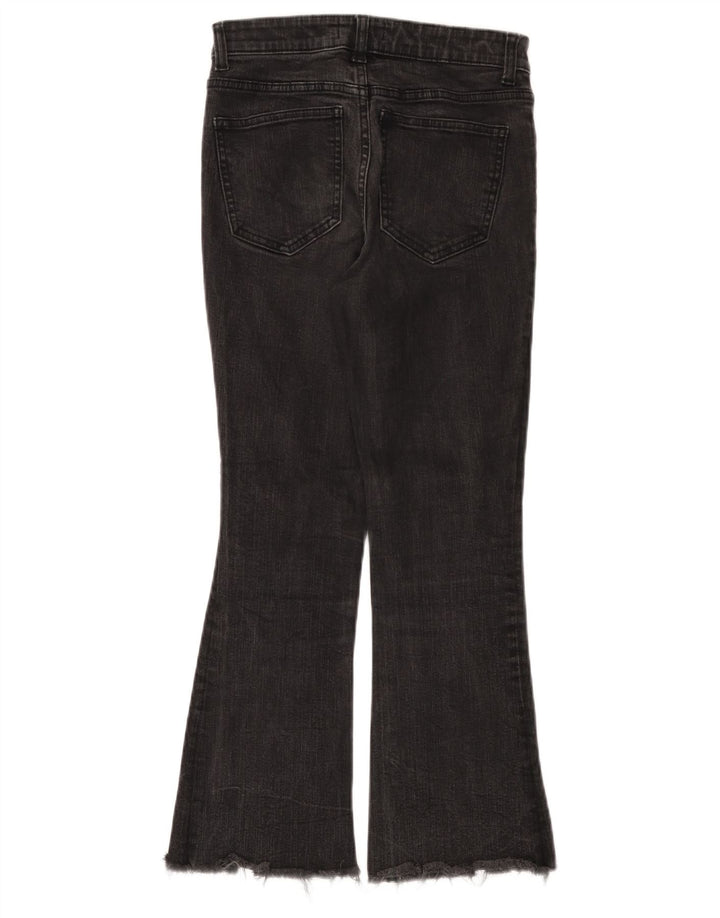 ZARA Dame Flared Jeans EU 38 Small W28 L25 Sort Bomuld