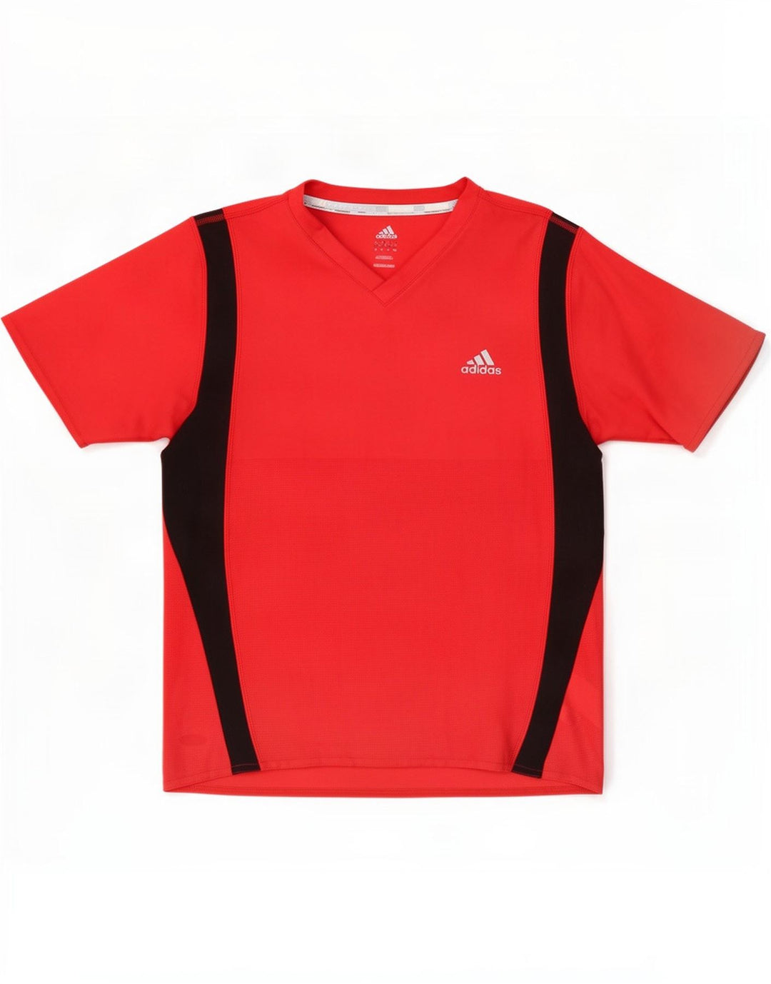 Adidas Herre T-Shirt Top Medium Rød Colourblock Polyester