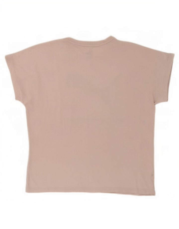 Puma Dame Oversized grafisk T-shirt Top UK 10 Small Beige