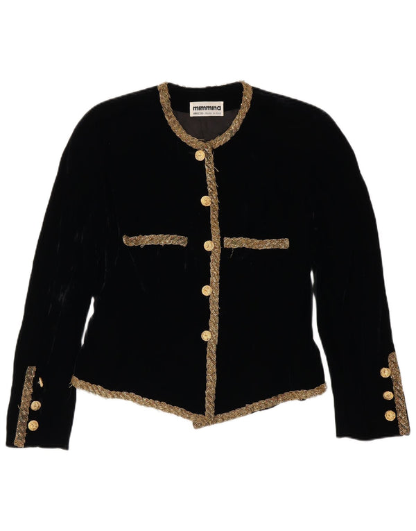 MIMMINA Dame Crop 5-knaps blazerjakke UK 12 Medium Sort