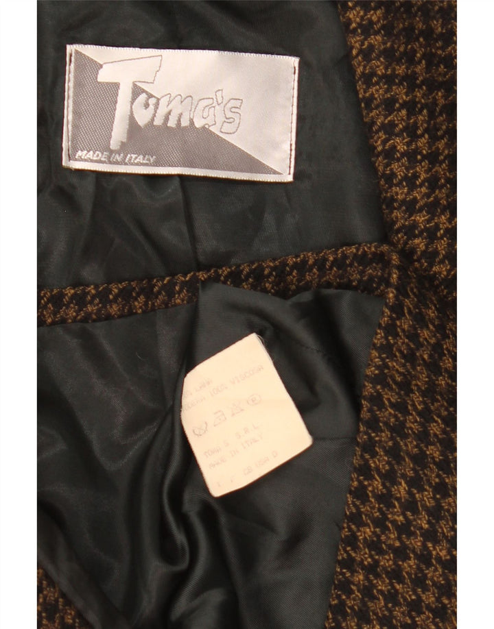 Vintage Dame 2-knap Loose Fit Blazer Jacket IT 48 XL Sort Houndstooth