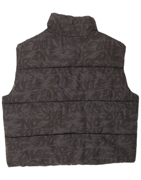 No Fear Herre grafisk polstret Gilet UK 42 XL sort dyreprint polyester