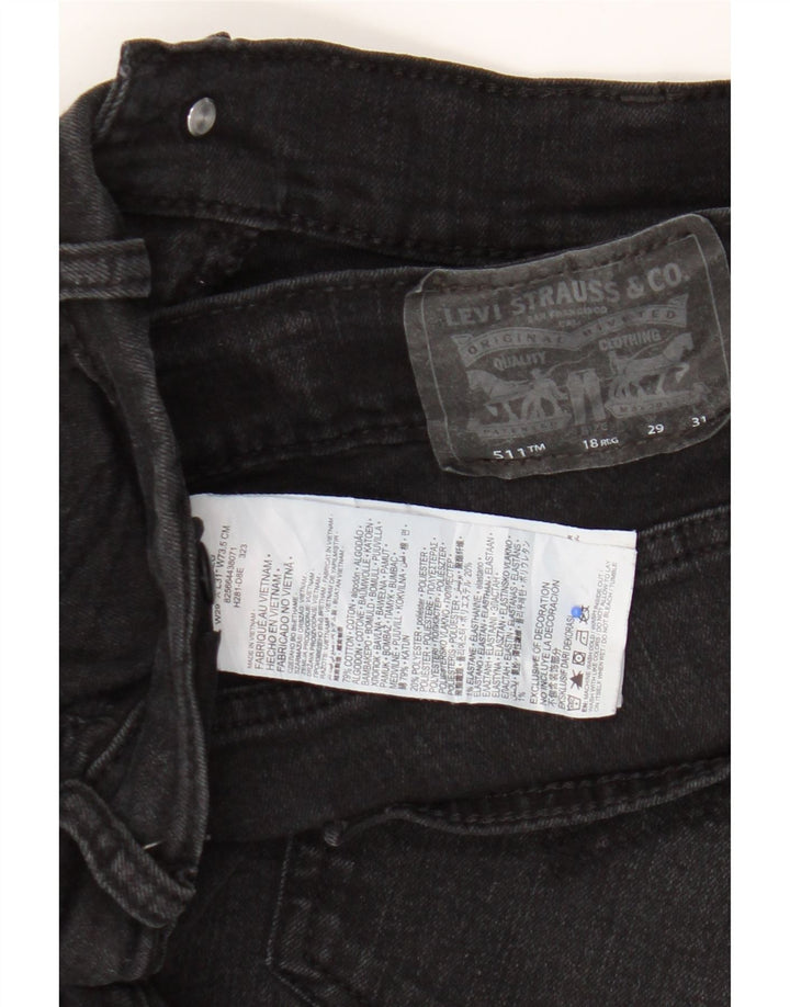 Levi's Boys 511 Slim Jeans 15-16 år W29 L31 Sort Bomuld
