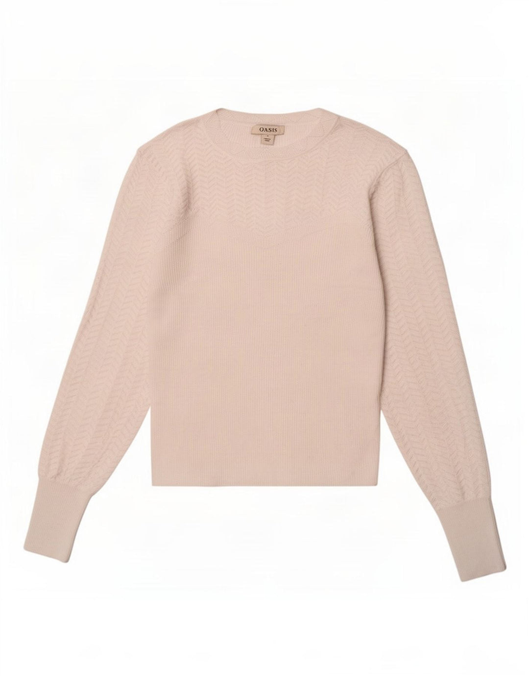 Oasis Dame sweater med rund hals DK 12 Medium White Polyester