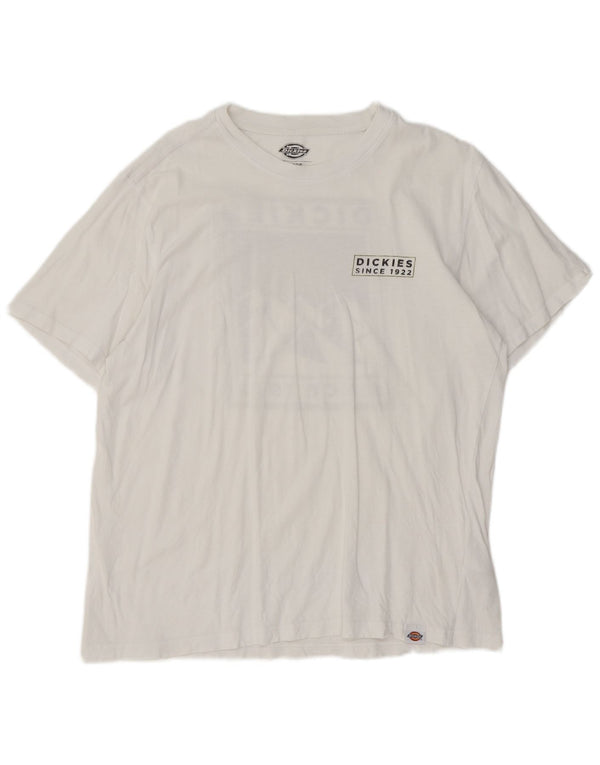 Dickies Mens Graphic T-Shirt Top Large White Cotton