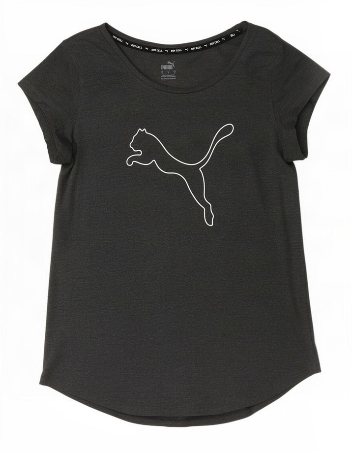 Puma Graphic T-Shirt Top UK 10 Small Grey