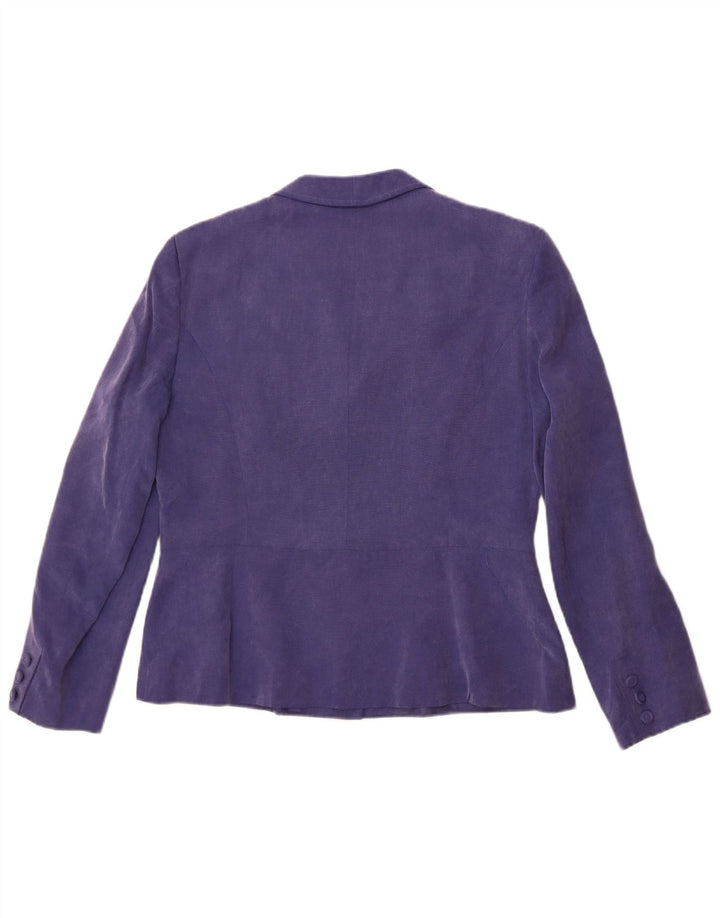 Monsoon Dame 5 Button Blazer Jacket UK 16 Large Purple Cupro