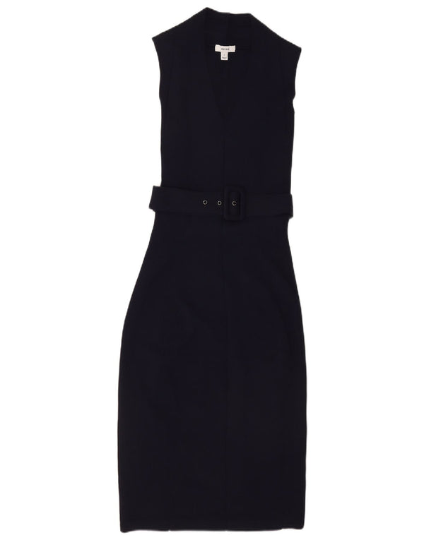 Reiss Womens Sleeveless Bodycon Dress UK 8 Small Navy Blue Viscose