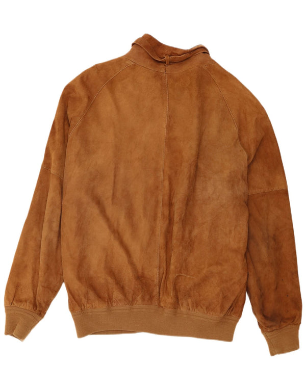 Vintage herre ruskind bomberjakke UK 42 XL brunt læder
