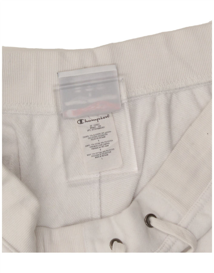 CHAMPION Womens Sport Shorts UK 14 Large White Cotton Vintage Champion and Second-Hand Champion from Messina Hembry 