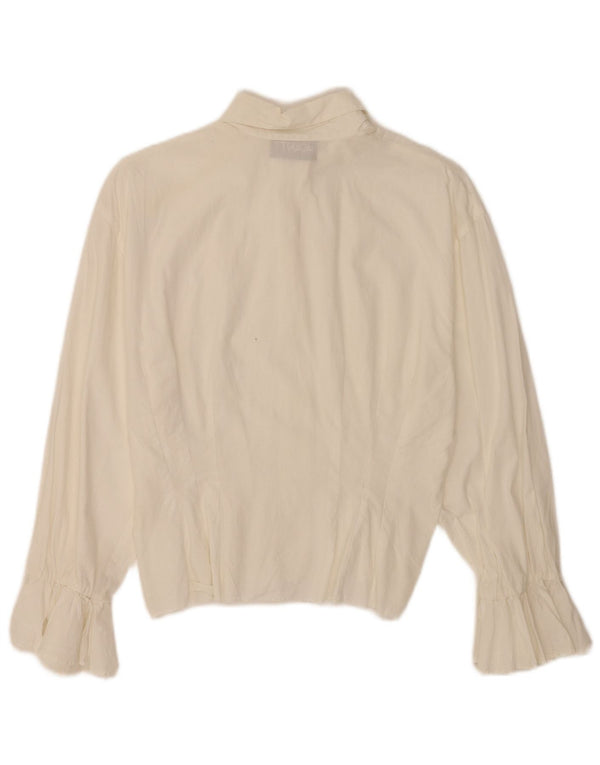 Avant Dame Langærmet Regular Fit Skjorte UK 8 Small White Bomuld