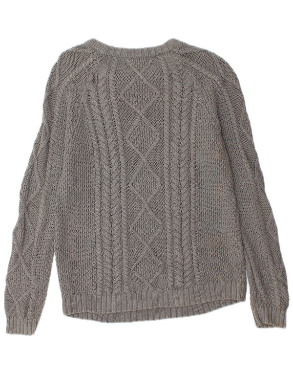 Zara Dame Boat Neck Jumper Sweater UK 14 Large Grå